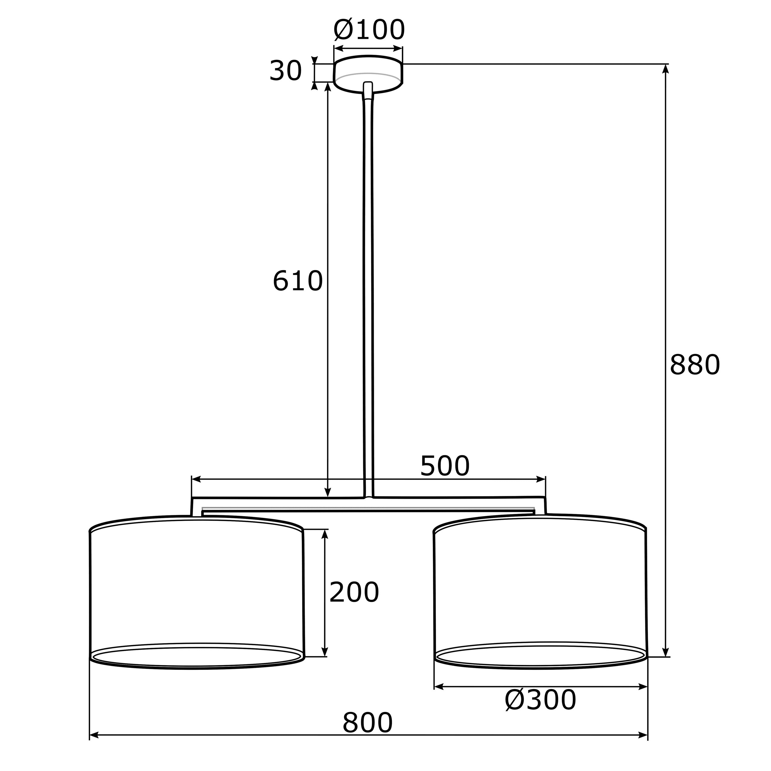 Lampa sufitowa Karin 2 z abażurem ze złotym wnętrzem