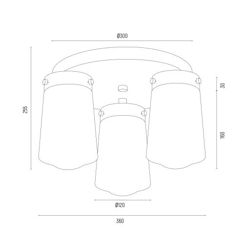Elegancki plafon sufitowy z mlecznobiałymi kloszami Pasadena 3
