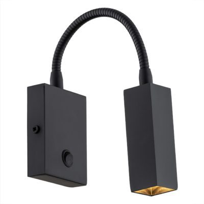 Czarny kinkiet ścienny z regulowanym ramieniem Rockstar