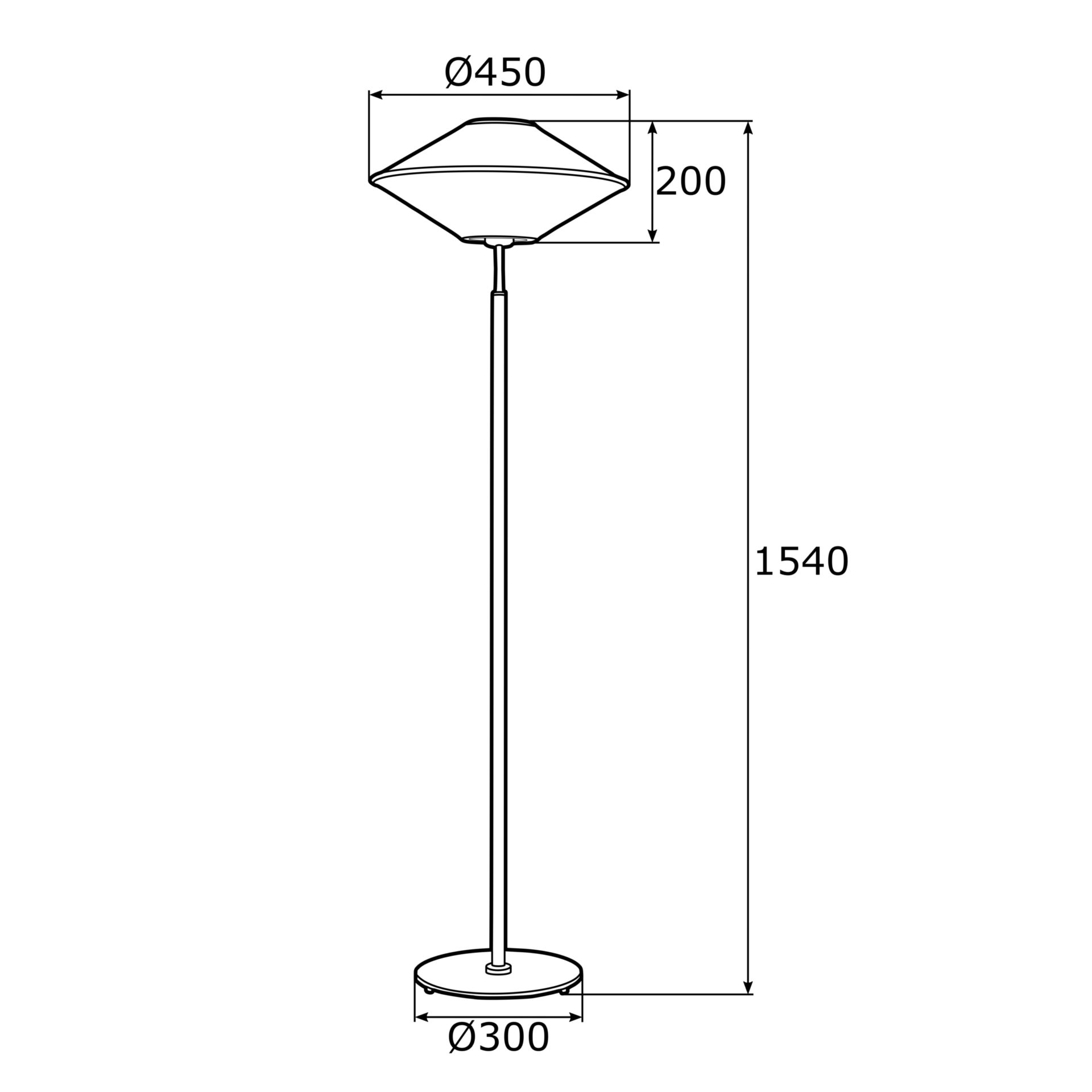 Lampa podłogowa Troy z nietypowym abażurem