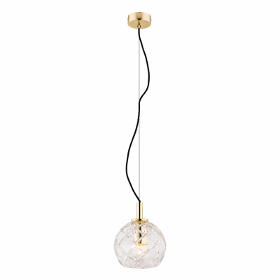 Pojedyncza lampa wisząca Oviedo S ze szklaną kulą