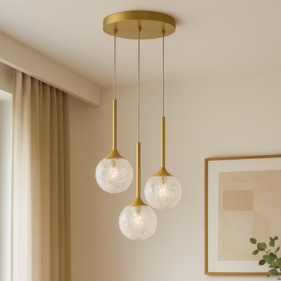 Lampa wisząca Pasto Ring 3 z kloszami w kształcie kuli