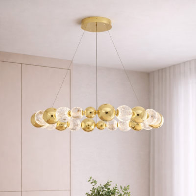 Ekskluzywny żyrandol Ponce Ring na złotym stelażu