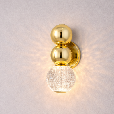 Złoty kinkiet Ponce  w stylu glamour