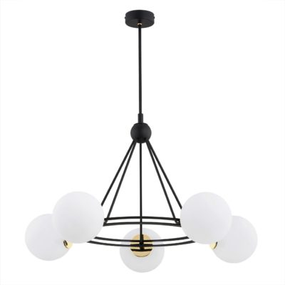 Nowoczesny żyrandol Amalfi 5 ze szklanymi kulami