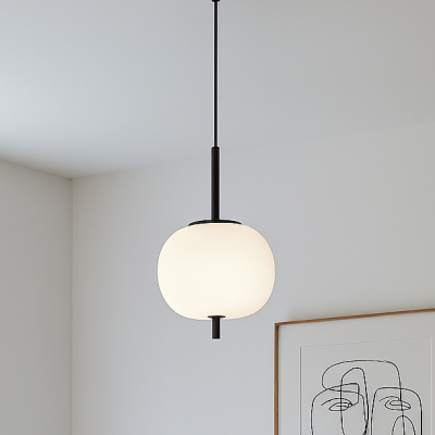 Uniwersalna lampa wisząca Marc A z białym kloszem