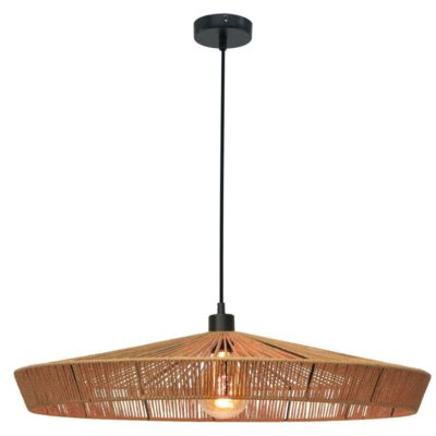 Lampa wisząca z szerokim abażurem Yunkai L