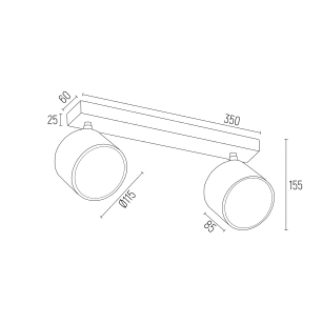 Podwójna listwa sufitowa z reflektorami Clevland 2