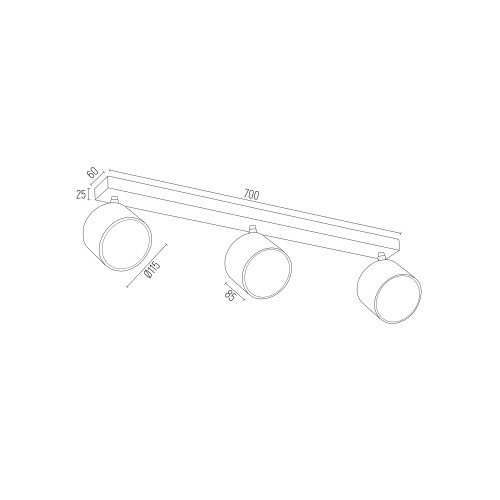 Lampa sufitowa Clevland 3 z reflektorami