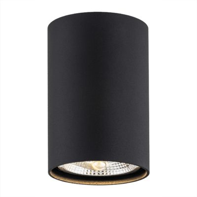 Czarny okrągły spot sufitowy Tubo