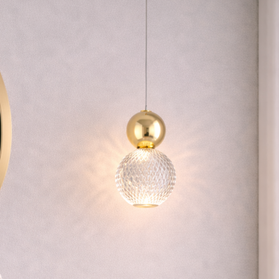 Lampa wisząca Ponce A ze szklanymi oraz złotymi elementami