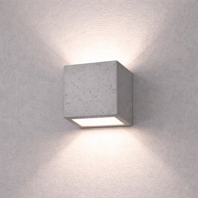 Kwadratowy kinkiet ścienny Haga w szarym kolorze