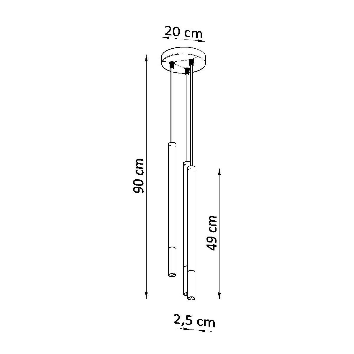 Lampa wisząca Edesa Ring 3 na okrągłej matowej podsufitce