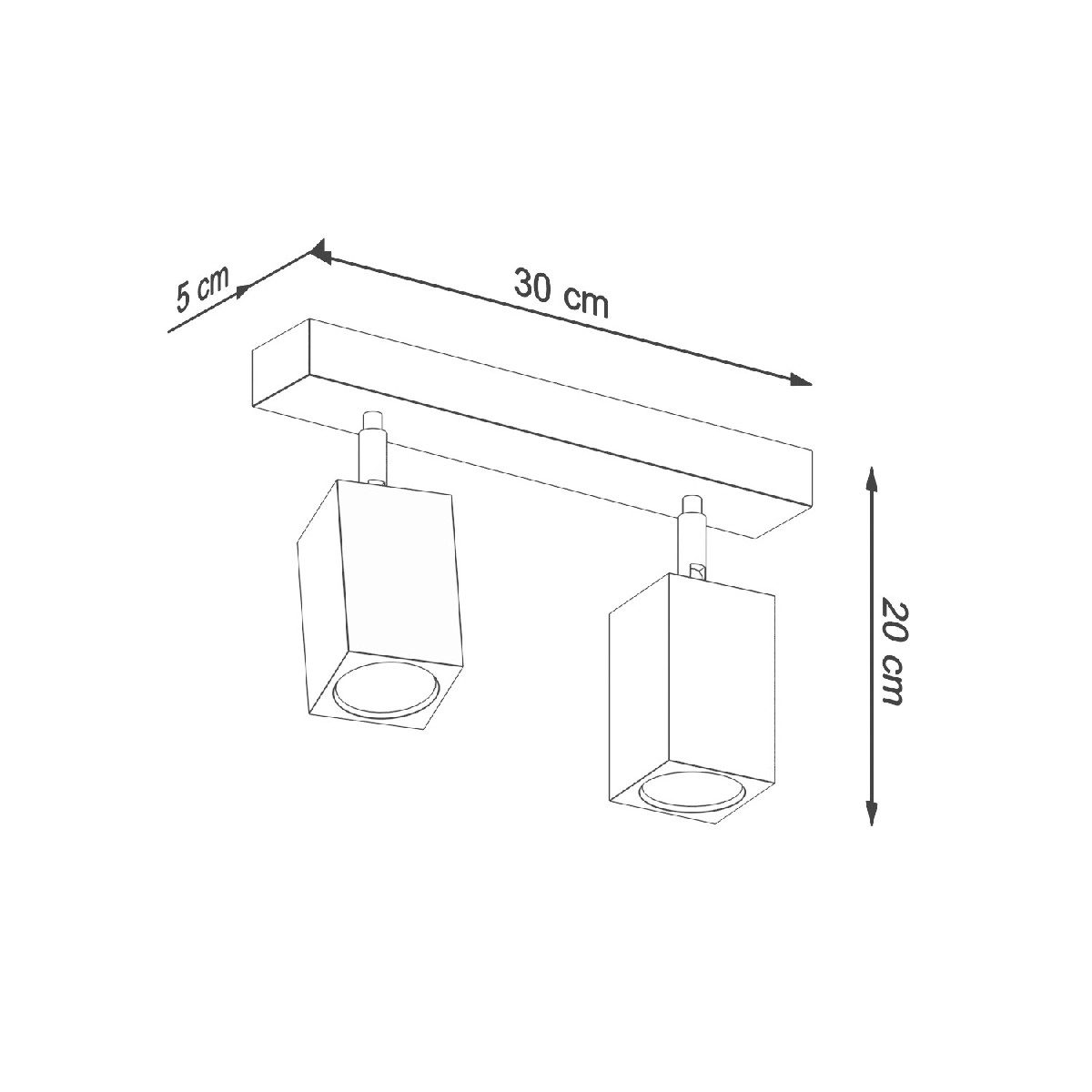 Drewniana listwa sufitowa Faro 2 z reflektorami