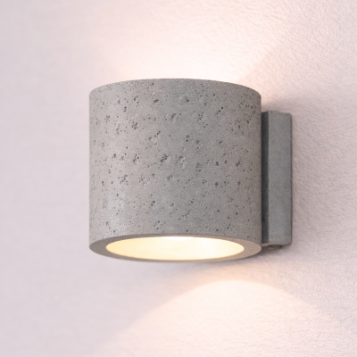 Okrągły, betonowy kinkiet ścienny Brema