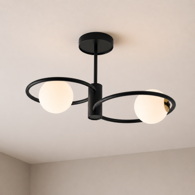 Lampa sufitowa Nate 2 ze stalowymi okręgami