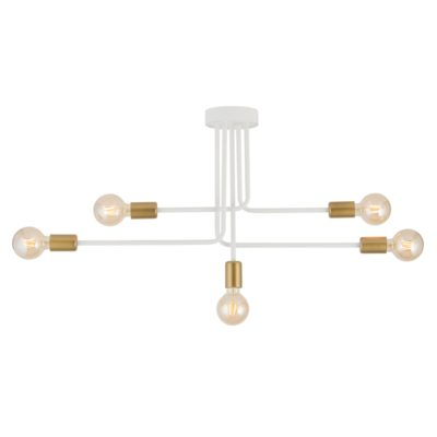 Biała lampa sufitowa Sola 5-płomienna