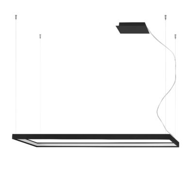 Czarna lampa wisząca Tuula L o prostokątnym kształcie