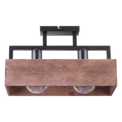 Lampa sufitowa Blanca 2 z kloszem imitującym drewno