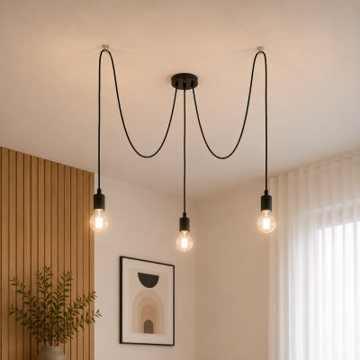 3-płomienna lampa wisząca typu pająk Peoria 3