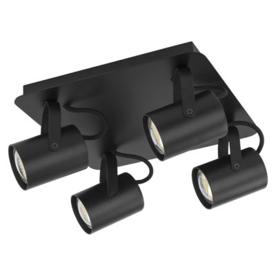 Czarna lampa sufitowa Olympia 4 o prostym designie