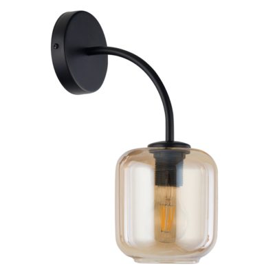 Kinkiet ścienny Sigi z barwionym kloszem