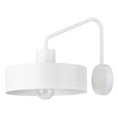 Kinkiet ścienny Jolie z białym stalowym kloszem