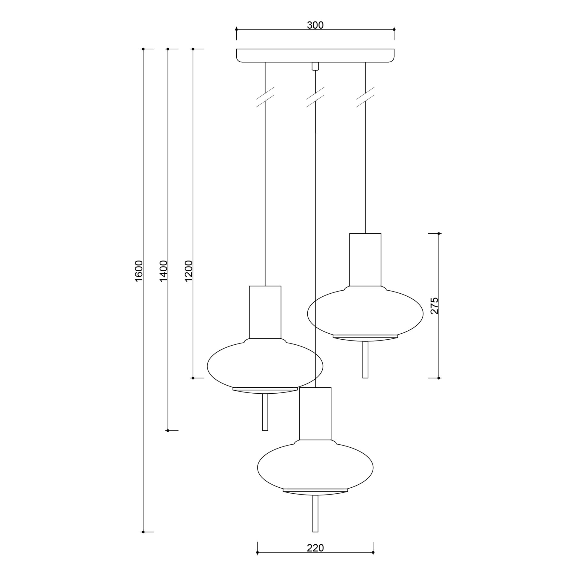 Lampa wisząca TORNI A 3P w klasycznych kolorach