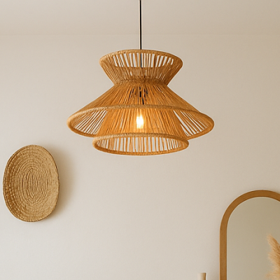 Pojedyncza lampa wisząca Tasman z papierowym abażurem