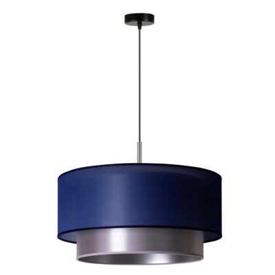 Lampa wisząca Nantes z granatowym tkaninowym elementem