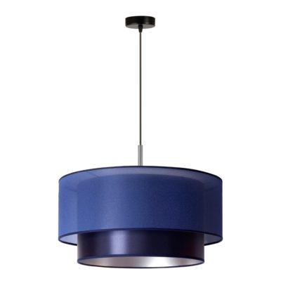 Granatowa lampa wisząca Nantes ze srebrnym wnętrzem klosza