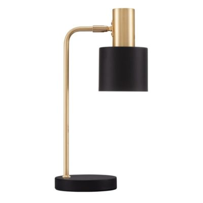 Czarno-złota lampka biurkowa Fresnillo o prostej formie