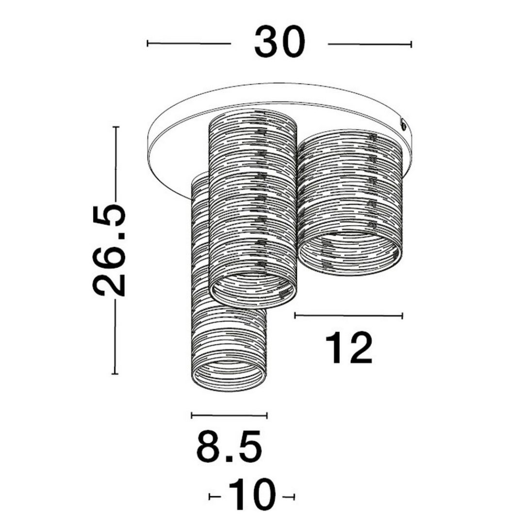 Czarno-złota lampa sufitowa Barra 3