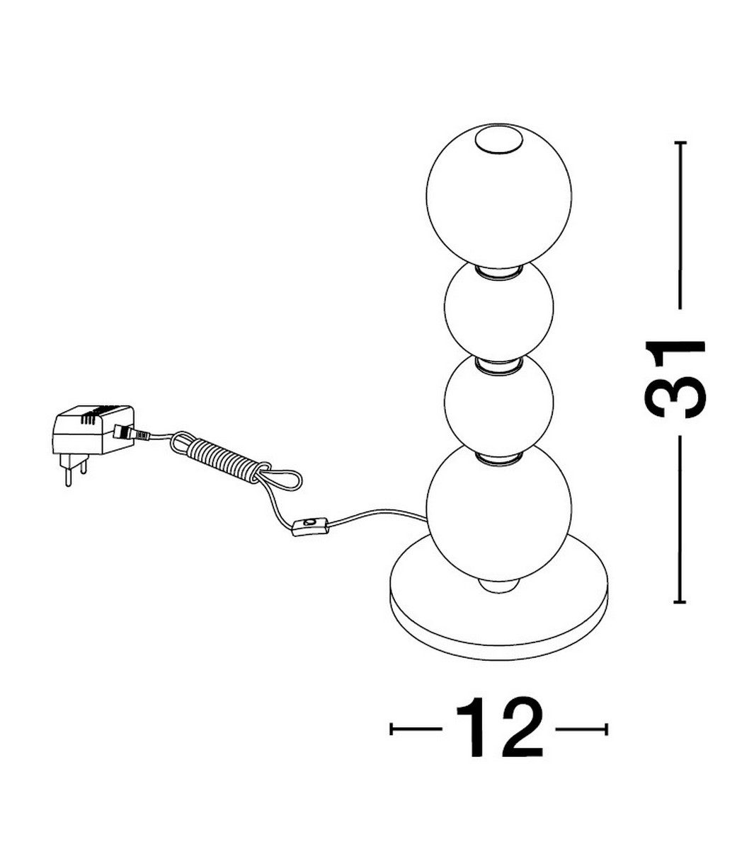Złota lampa stołowa Adan o eleganckiej formie