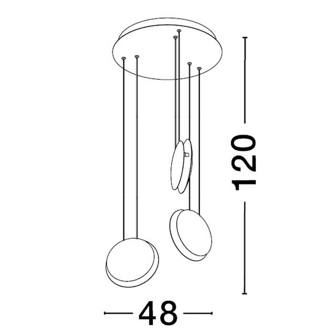 Nowoczesna lampa wisząca Baca Ring 3 do salonu