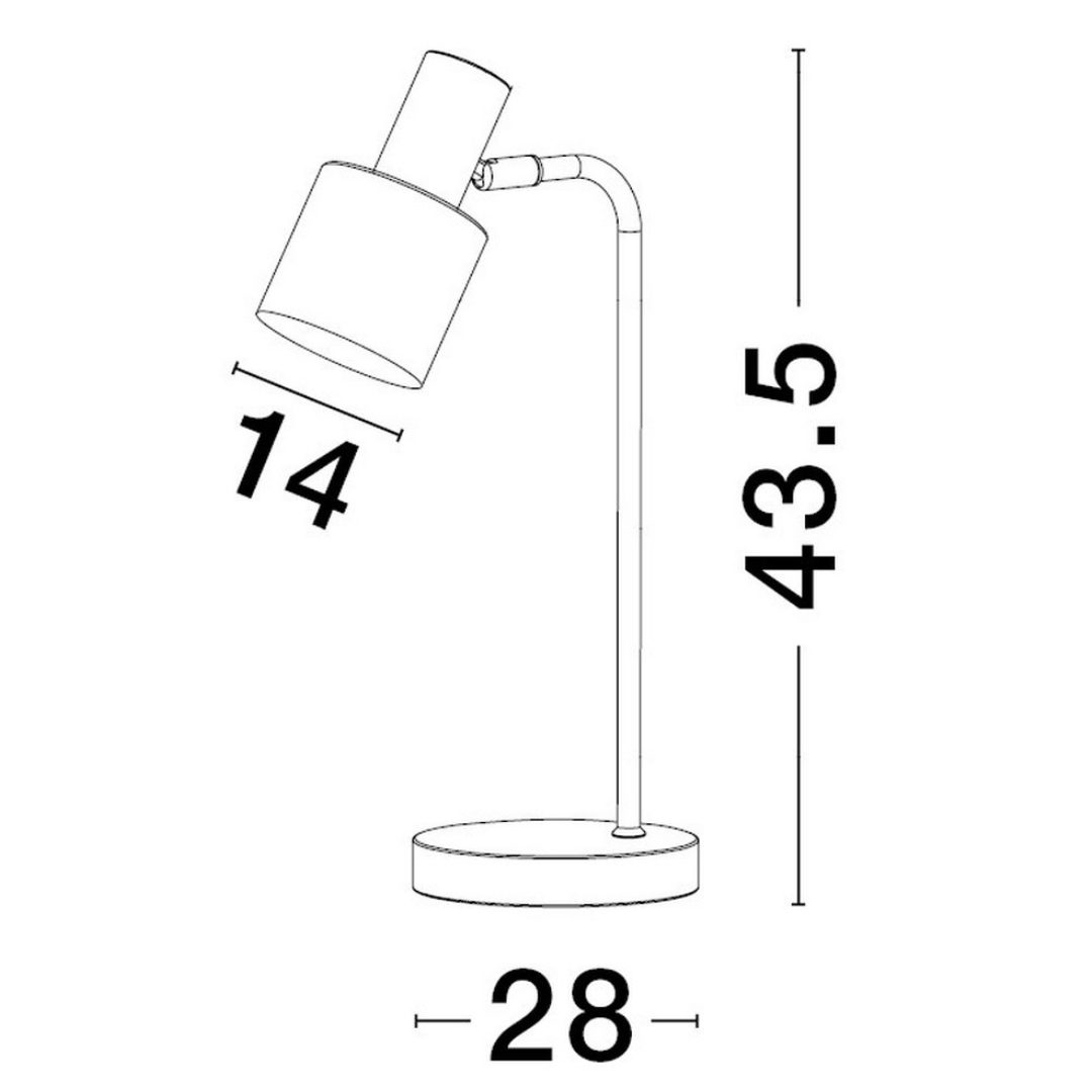 Czarno-złota lampka biurkowa Fresnillo o prostej formie
