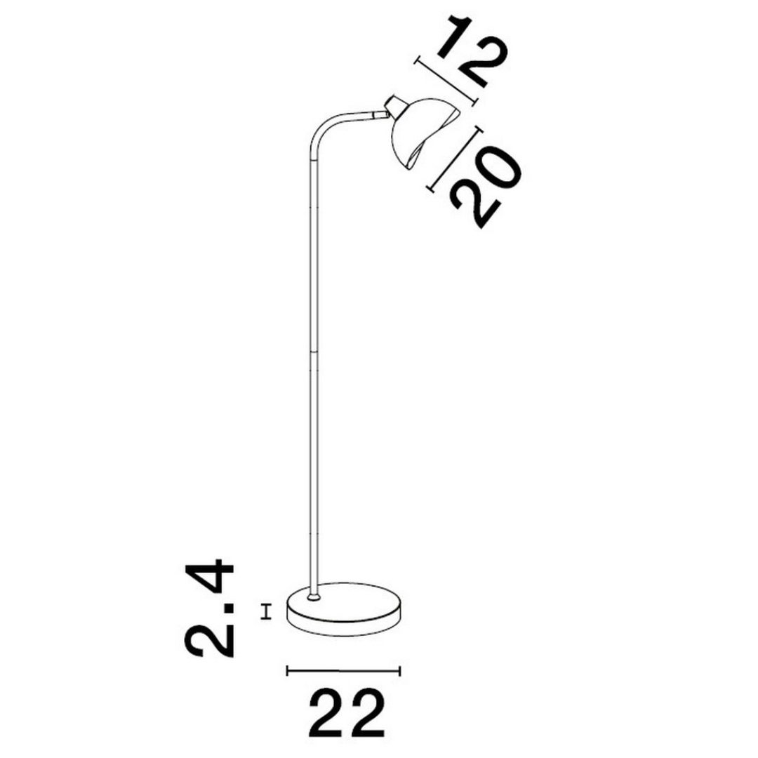 Nowoczesna lampa podłogowa Banac z metalowym kloszem