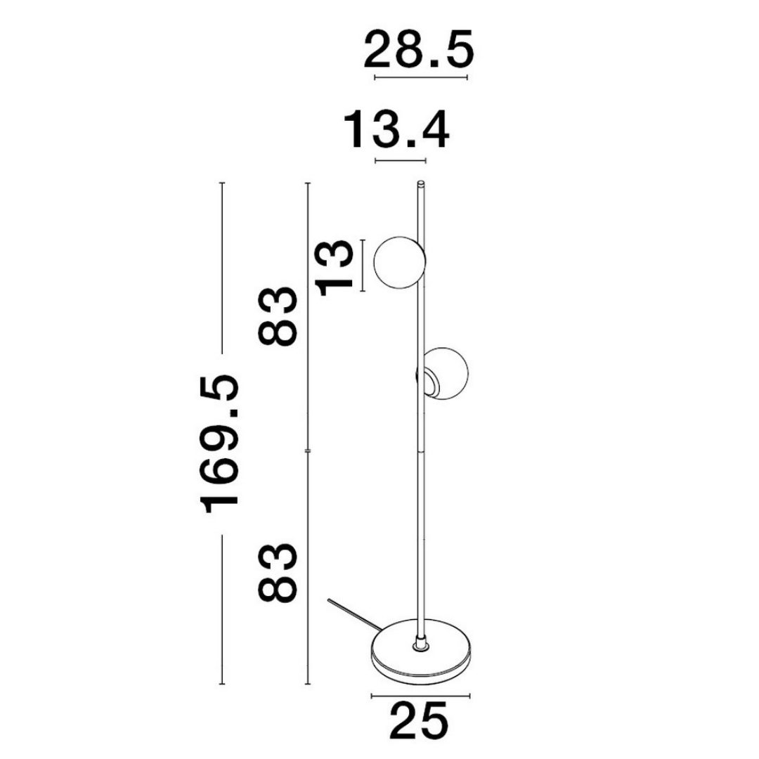 Lampa podłogowa Abala 2 z kloszami w kształcie kuli