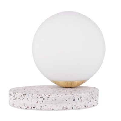 Lampa stołowa Merino na okrągłej marmurowej podstawie