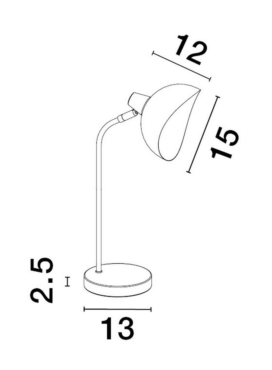 Czarna lampa biurkowa Banac o ciekawym kształcie klosza