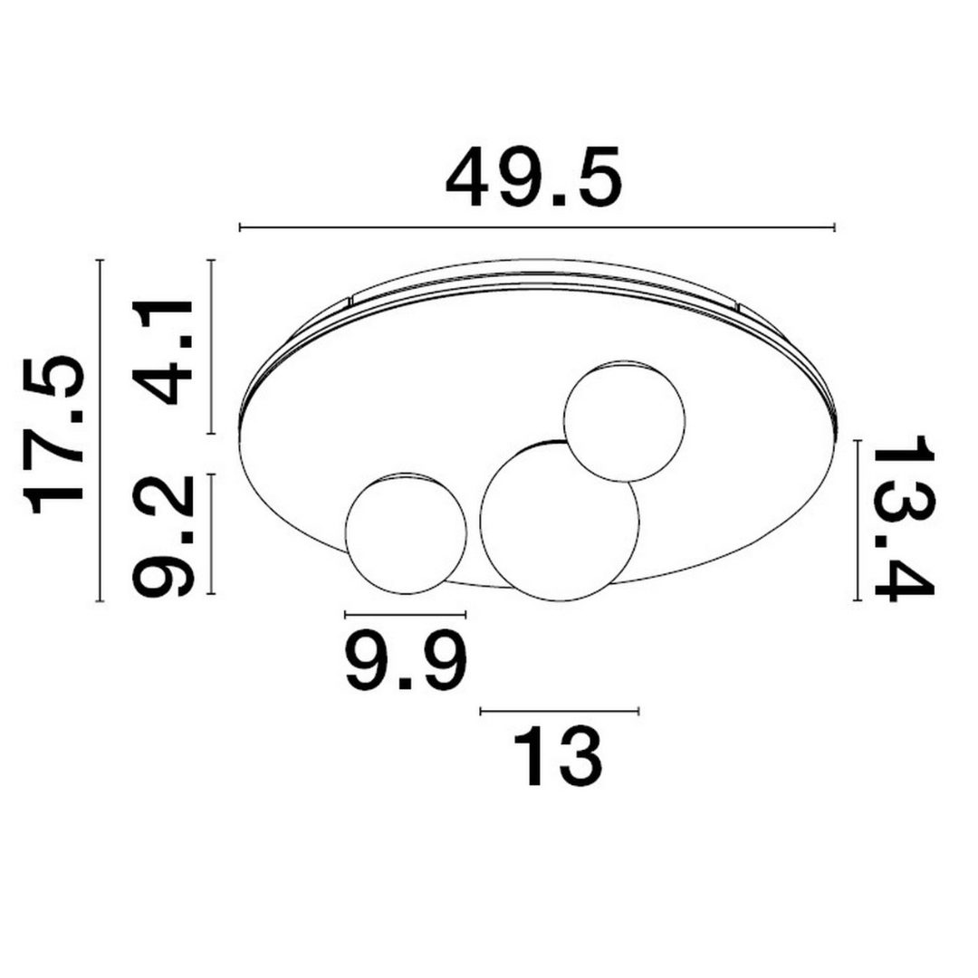 Potrójna lampa sufitowa Abras 3 w klasycznych kolorach