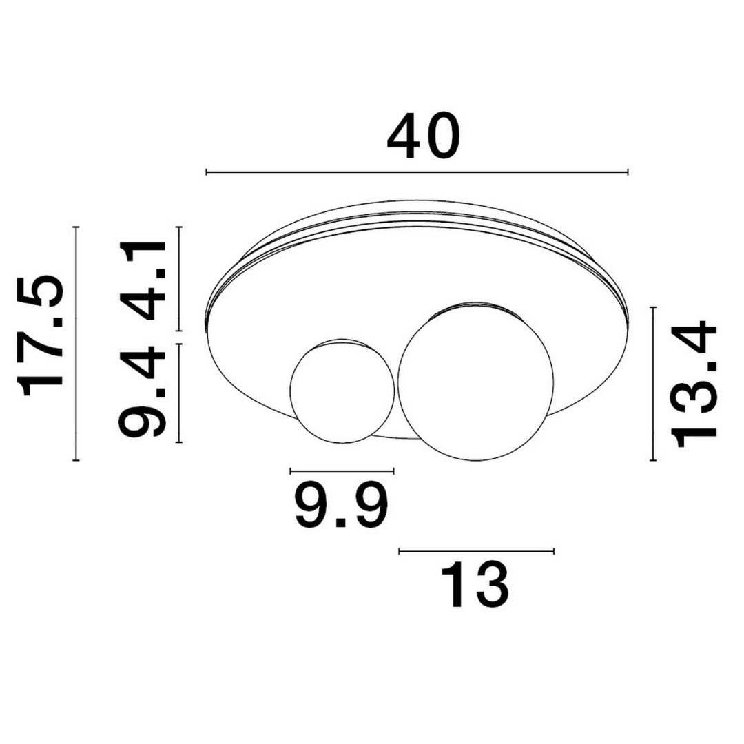 Podwójna lampa sufitowa Abras 2 na okrągłej podsufitce