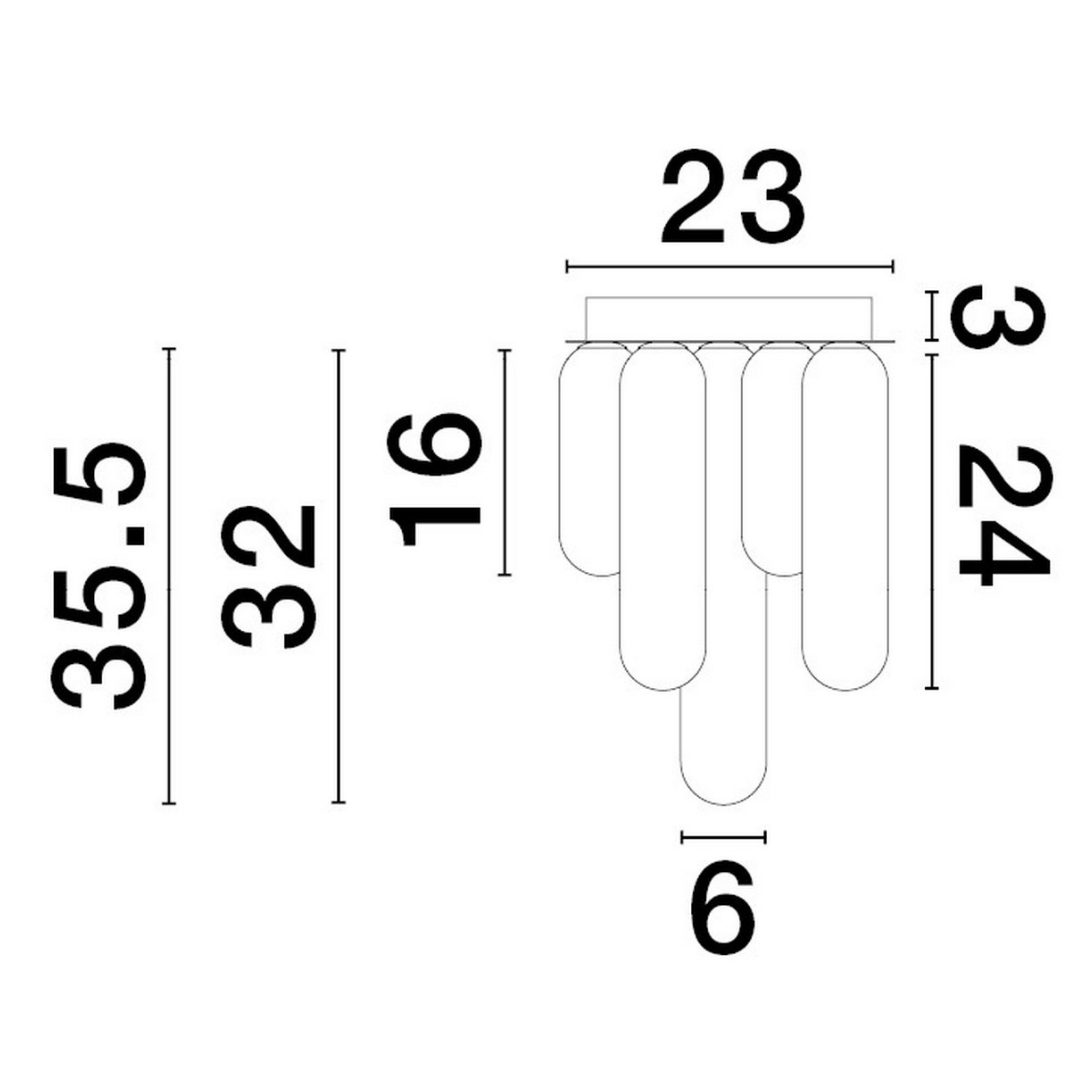 Nowoczesna lampa sufitowa Balde 7 na okrągłej podsufitce