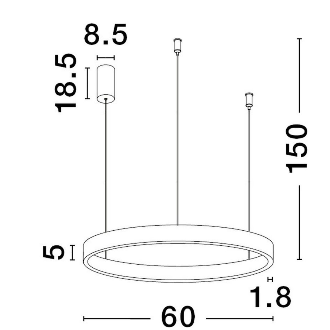 Lampa wisząca Bari S w białym kolorze
