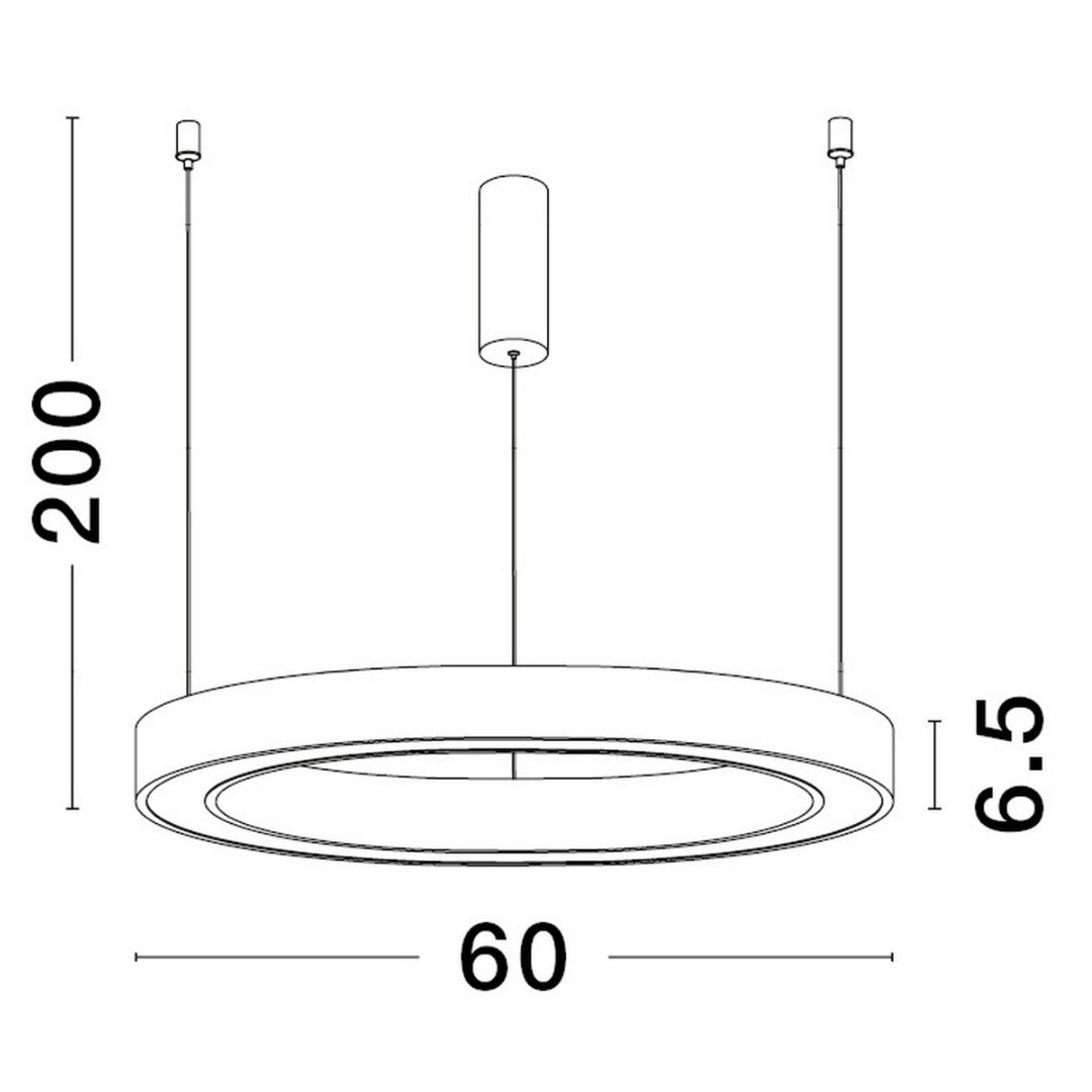 Czarna lampa wisząca Bari S A z pierścieniem LED