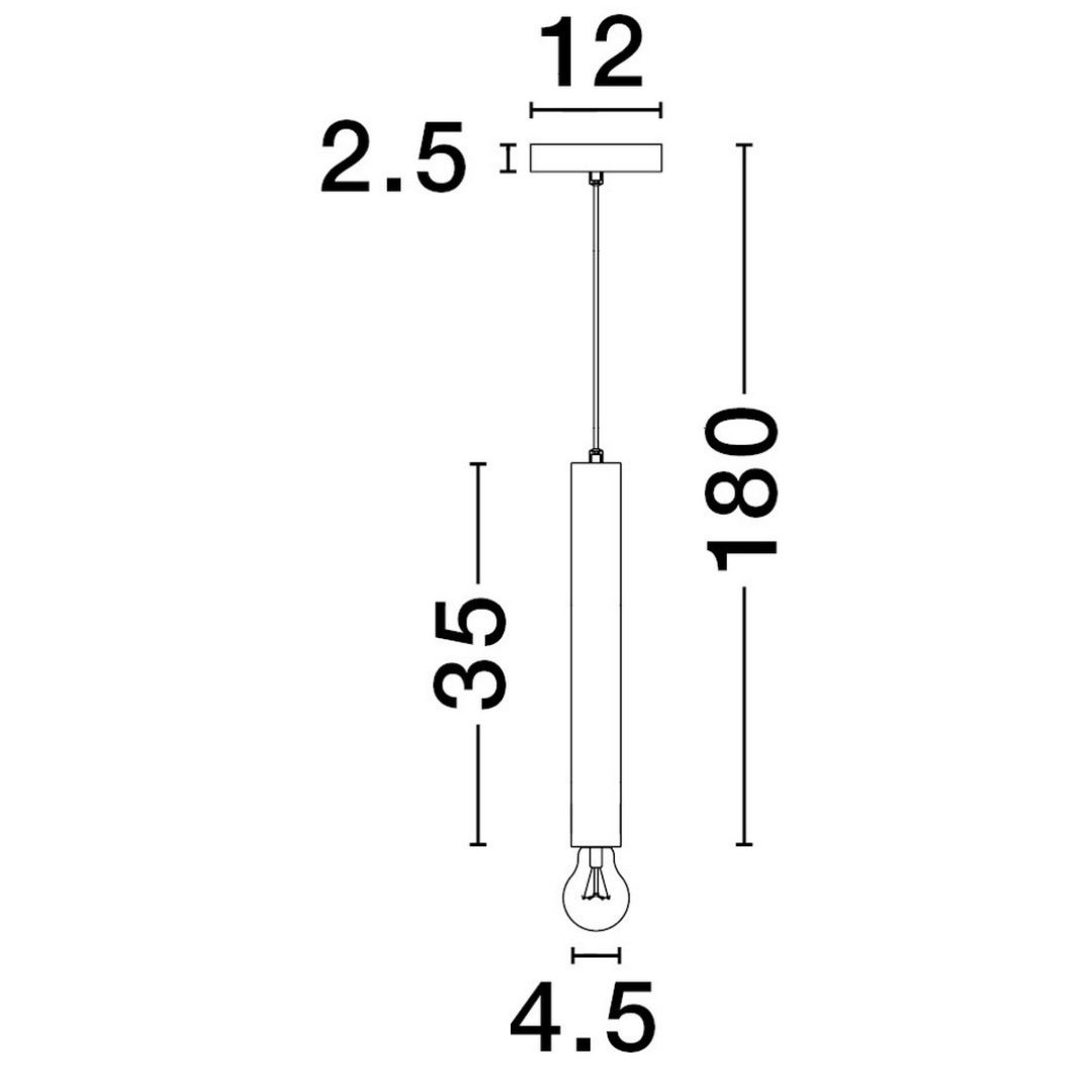 Złota lampa wisząca Bajan M o prostym designie