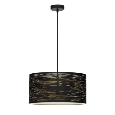 Nowoczesna lampa wisząca Barra 2 z czarno-złotym kloszem