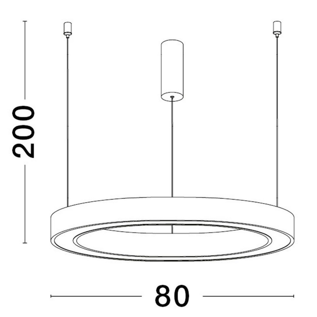 Lampa wisząca Milpa M z białym pierścieniem