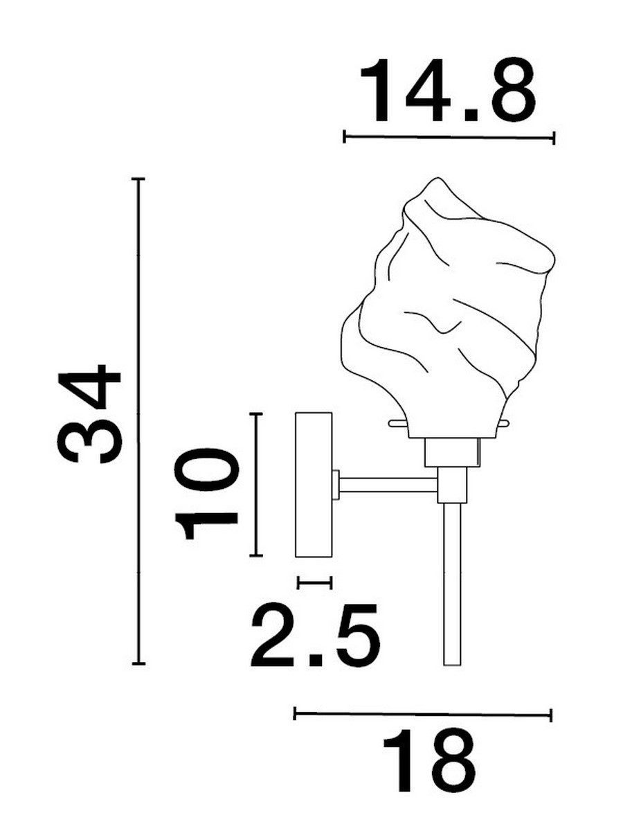 Kinkiet ścienny Balun ze złotym kloszem