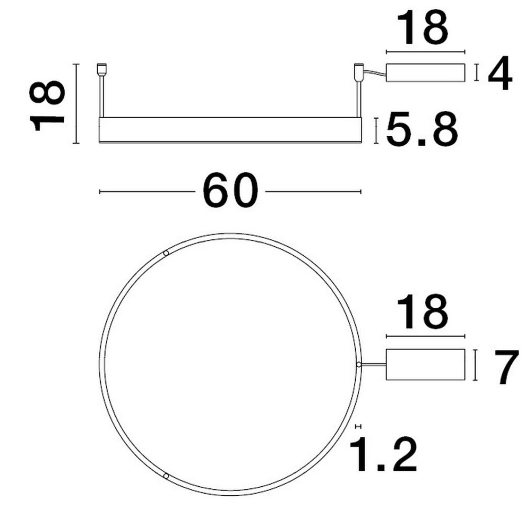 Czarny plafon pierścieniowy LED Jaca S